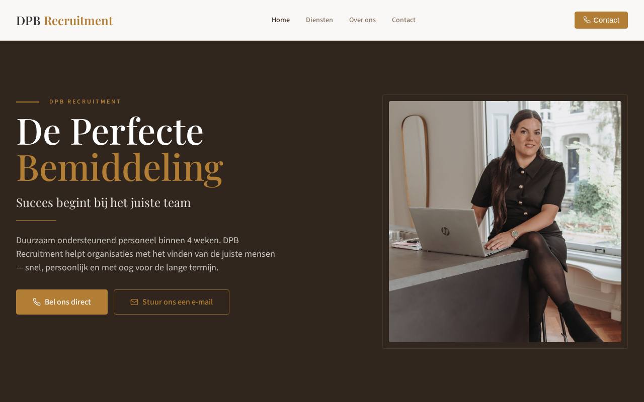 WordPress website Dpbrecruitment — recruitment — ontworpen en gebouwd door Yousource (dpbrecruitment.com)