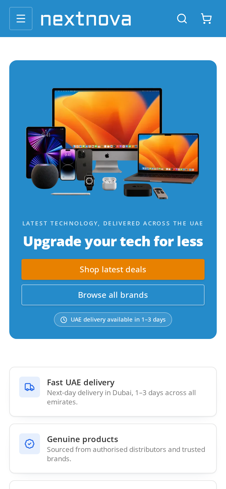 Mobiele webshopervaring van Next Nova Electronics