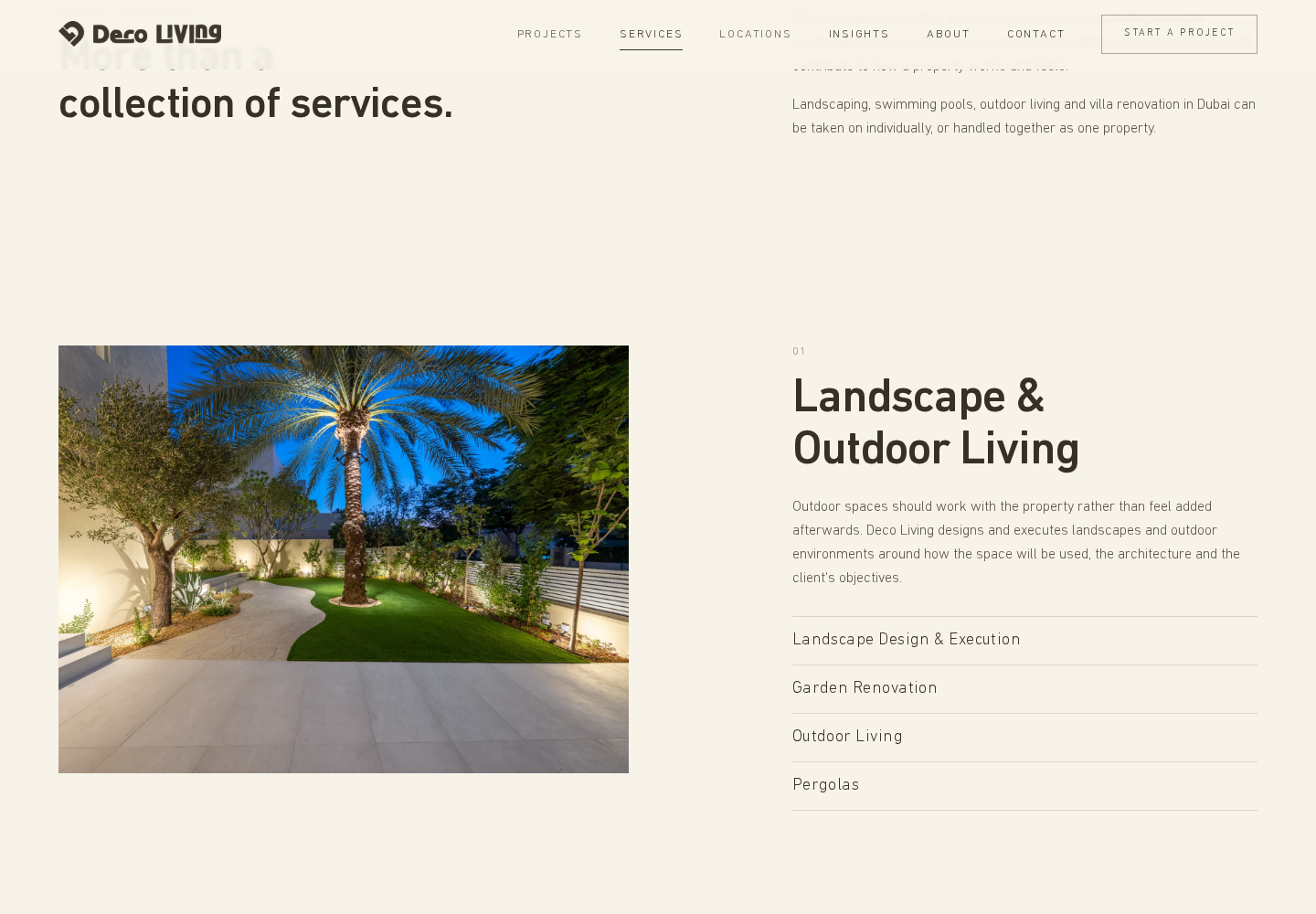 Landscaping servicepagina van Deco Living