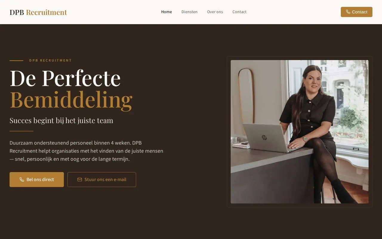 WordPress website Dpbrecruitment — recruitment — ontworpen en gebouwd door Yousource (dpbrecruitment.com)