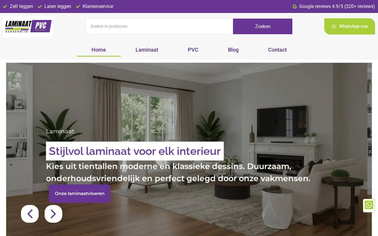 WordPress website Laminaatpvcharderwijk — vloeren & vakspecialist — ontworpen en gebouwd door Yousource (laminaatpvcharderwijk.nl)