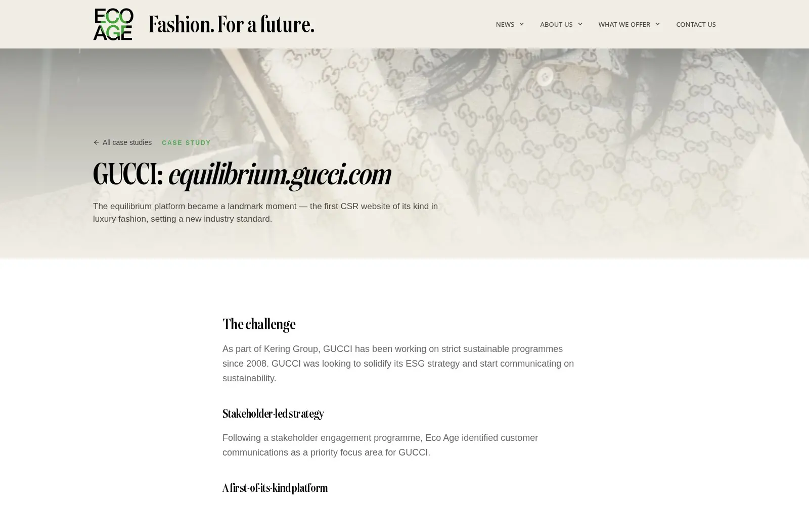 Eco Age WordPress website ontworpen en ontwikkeld door Yousource: een case study pagina
